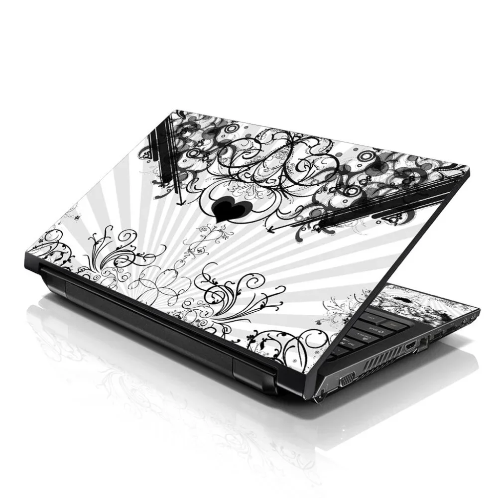 LSS 15.6 & 17.3 Inches Laptop Notebook Skin Sticker Decal - Heart Floral
